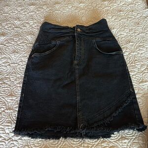 Zara black denim skirt